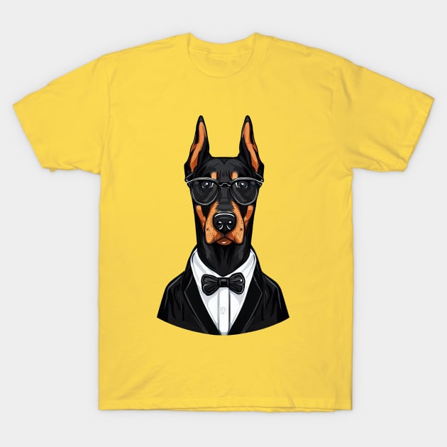 Doberman The Nerd T-Shirt by Automotive_King